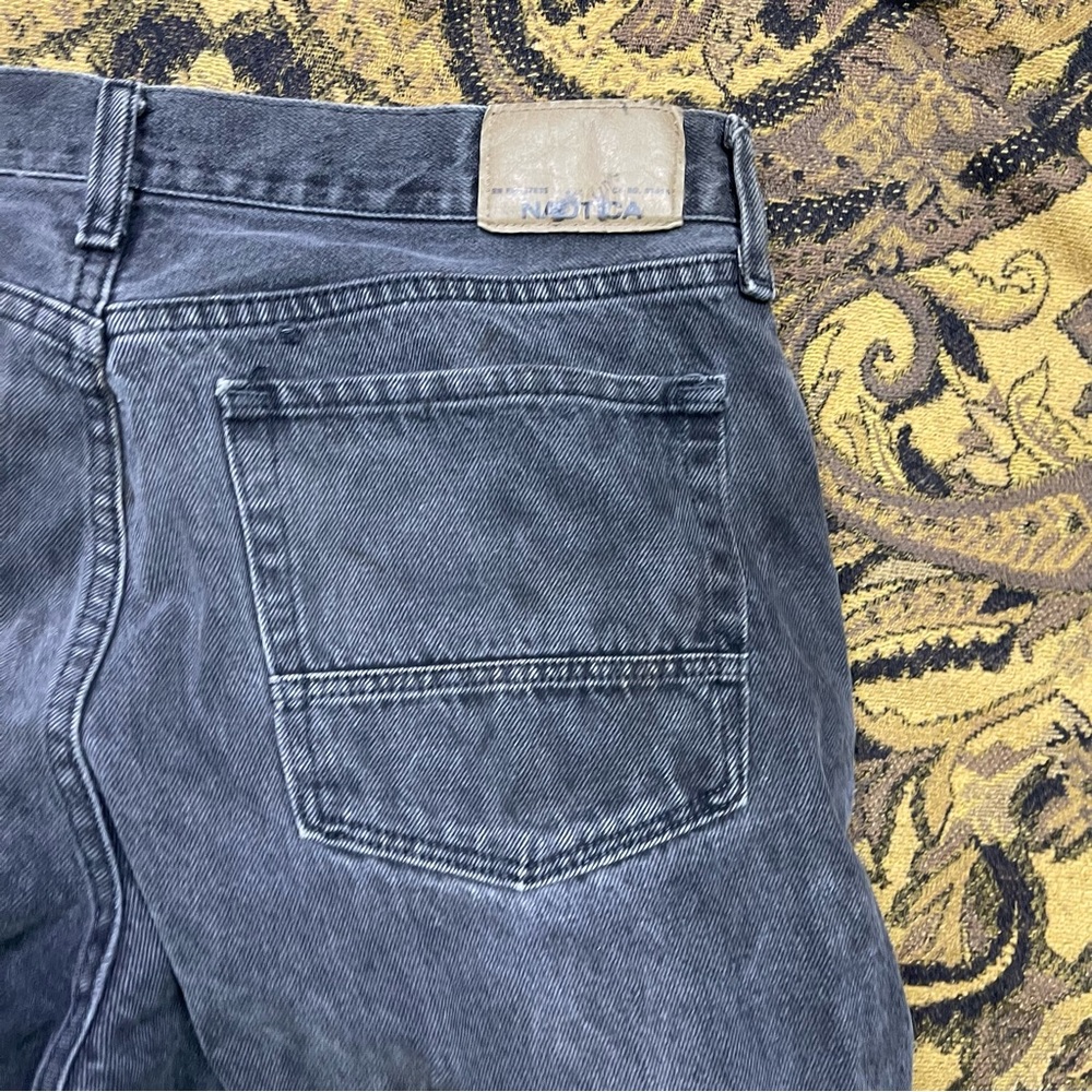 Vtg Y2K Nautica Jeans Mens Size 36x32 Baggy Black Skater Hip‎ Hop Actual - Picture 11 of 11